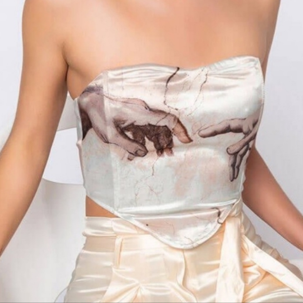Touch Satin Corset Top Renaissance Art, Size small
